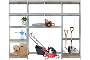 FT TENORE Parete attrezzata scaffale zincato 1x 180x90x40cm + 2X 180x40x40cm da 5 Ripiani