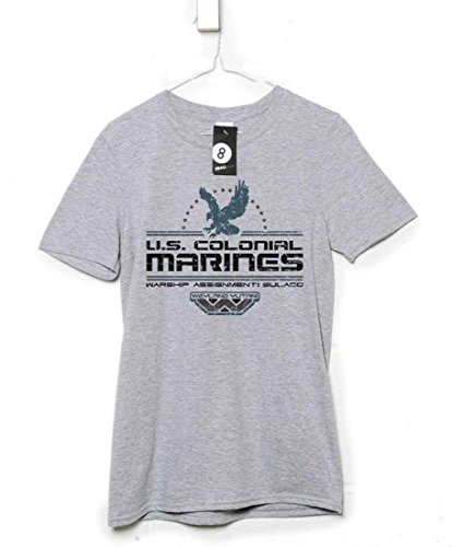 Hombre Inspired By Aliens Camiseta - Us Colonial Marines - Sport Grey - X-Large
