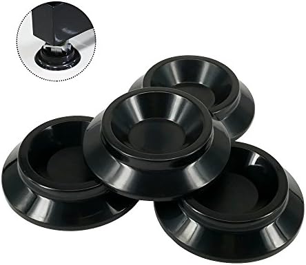 Jazzka Piano Caster Cups Pack of 4 Upright Vertical Piano Pad Non-Slip Anti-Noise ABS Plastic Black