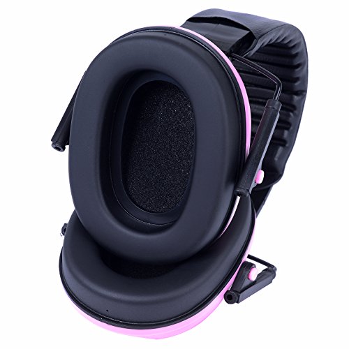 Ear Muffs Headband Sicherheit Ohrenschützer NRR 22 dB Gehörschutz, Faltende-gepolsterter Kopfbügel Kapselgehörschützer mit Weichschaum für Erwachsene und Kinder(Rosa) - 6