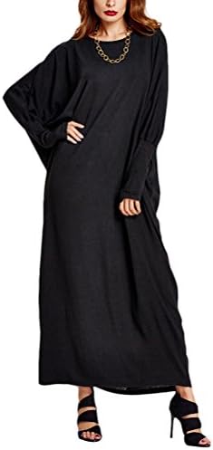 Zhuhaijq Dubai Maxi Long Dress for Women Clothing Baggy Style Rayon Gown for Muslim Islamic Abaya/Jalabiya Kaftan Caftan Casual Ladies Dress