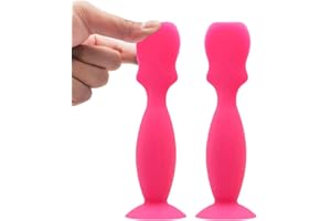 TASTE OF BEAUTY UK TOBUK Baby Nappy Cream Applicator, Gentle Silicone Applicator, Hygienic Diaper Newborn Essentials Tool Suction Base - 2x Mini Nappy Cream Silicone Spatula for Babies (Pink)