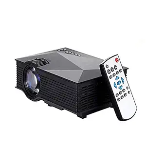 OM ENTERPRISE Portable LED Pico Video Mini Movie Projector with HDMI USB Audio AV and Micro SD Interfaces for Cartoon, Kids Outdoor Movie , Home Theater Pack of 1 (UC46)