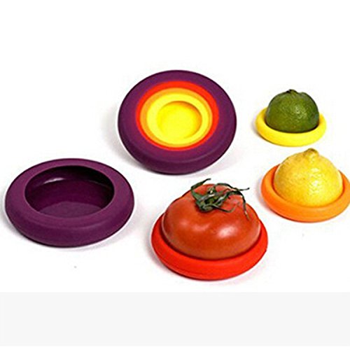 BWSM 4pcs Silikon Stretch Lids für zum Abdecken von Töpfen, Obst und Gemüse Abdeckung, Schüssel Frische Abdeckung - 2