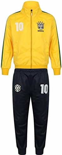 Kxa Football Tracksuits Kids Boys Top &amp; Trousers Training Kit Set Size 4-12 Years (12 (9-10 Years), Brasil)