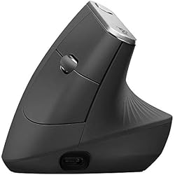 Logitech, souris MX Vertical, souris ergonomique avancée avec et sans fil, moins de tension musculaire, position naturelle de la main, meilleure position du poignet, suivi optique avancé, noir