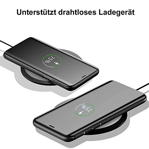 Hülle Case für Huawei Mate 10 Pro Hülle, Galaxy A6 2018 Schutzhülle Flip Clear View Handy Case mit Standfunktion Card Handyhülle für Galaxy A6 2018