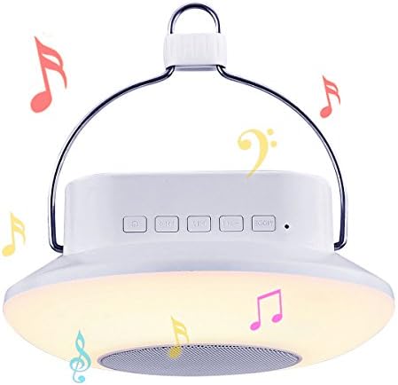 Portable Tent Light，Camping Lantern with Bluetooth Speakers, LED Bedside Lamp Alarm Clock Night Light