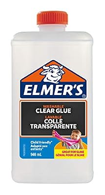 Elmer's colle liquid transparente, lavable et adaptée aux enfants, 946 ml- Parfaite pour fabriquer du slime