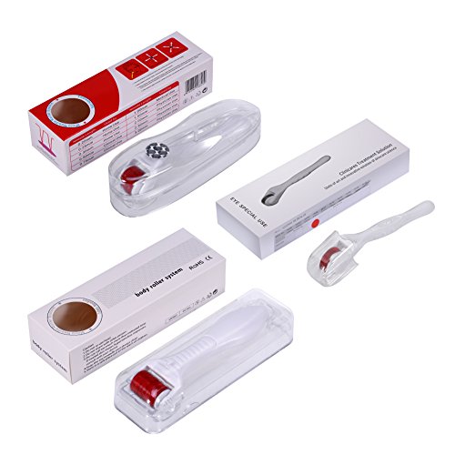 3er Set Derma Roller durch ZJchao - 3 Separate Roller verschiedener Needle, 1080, 1,5 mm / 540 mm, 1,0 mm / 240 mm, 0,5 mm. Hergestellt von sterilisierten Titanium * Safe, eine effektive Alternative zu einem Facelift * stimulieren Kollagen und Elastin * Entfernen Sie Narben und Dehnungsstreifen * verhindern oder rückgängig Haar Loss * Reduziert schlaffe, Altersflecken, Sonnenschäden und andere Zeichen des Alterns