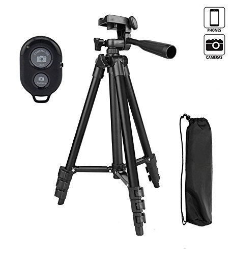 Ofertas para Trípode de cámara, You king Trípode de teléfono de 42
pulgadas para Iphone y teléfono inteligente, Trípode de aluminio con
control remoto(negro) Revisión