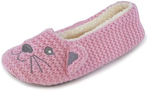 Ladies Girls Animal Plush Teddy CAT Dog Bear Unicorn Ballerina Slippers Brown Size 3-8