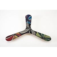 Bumerang mit Ethno-Design Rainbow, Bedruckter Anfänger Bumerang aus Birkenholz