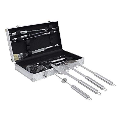 spécification Todeco - Lot d'Ustensiles pour Barbecue, Set d'Ustensiles BBQ pour Grillades - Matériau: Alliage en Aluminium - Matériel de l'étui: Alliage d'aluminium - 14 ustensiles en Acier Inoxydable