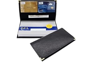 KMSTARS Porte chéquier et Cartes Cuir Format Correspondance Homme Femme croûte de Vachette