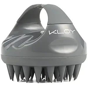 KLOY Hair Scalp Massager Shampoo Brush with Soft Silicone Bristles, Manual Hair Massager for Blood Circulation, Grey