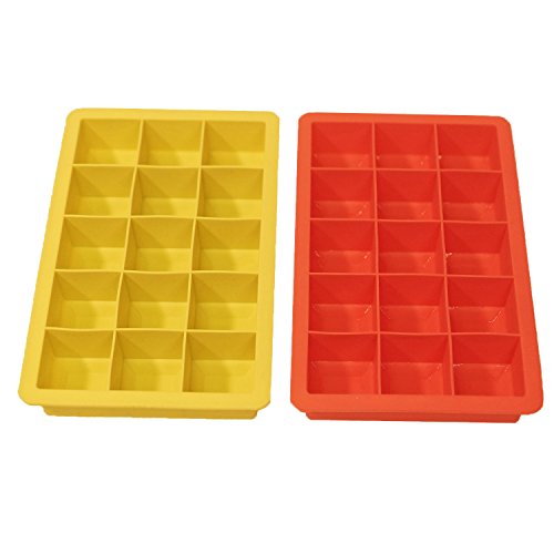 2er Pack – 15er Silikon Eiswürfelform, Pralinenform, Schokoladenform etc. | 100% BPA Frei | geschmacksneutral und geruchsfrei | Maße 33x33mm - 5