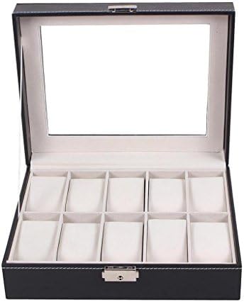 SHFANG 10-bit lock Watch box/Word lock Watch box/counter showcase transparent glass dust-proof box, holiday gift