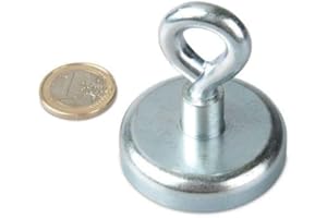 THE MAGNET SHOP oesenmagnet Ø 48 mm al neodimio – zinco – Mantiene 81 kg