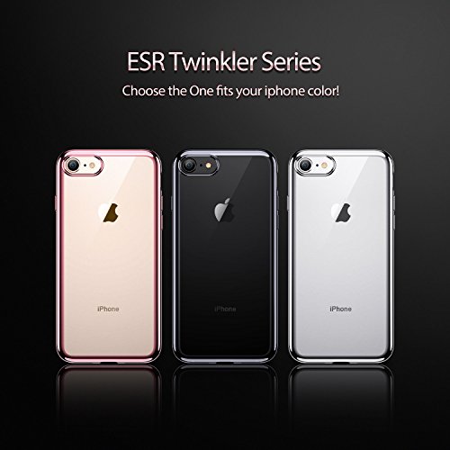 Funda iPhone 8  iPhone 7  ESR Funda Transparente Suave TPU Gel  Ultra Fina   Protecci  n a Bordes y C  mara   Compatible con Carga Inal  mbrica  Enjaca Perfecta para Apple iPhone 7 Nuevo iPhone 8 4 7  2017 -Oro Rosa