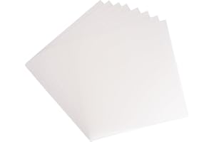 UNGROL Florence Fogli di plastica opachi, 30,5 x 30,5 cm, 0,5 mm, 8 fogli, rigidi, in polipropilene, bianco, per bustine, pianificatori, stencil, schede e scrapbooking
