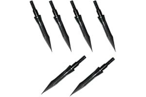 Mangobuy UP100 6 Pieces 125 Grain Carbon Steel Hunting Broadhead Archery Arrowhead Shooting Point Tip for Crossbow Compound Recurve Bow Arrow Shafts
