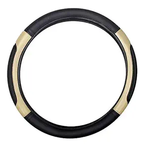 Hayberg Highly Quality Black and Beige Car Steering Cover for Maruti Suzuki Ritz