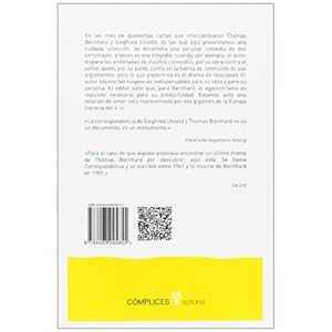 Correspondencia Thomas Bernhard / Siegfried Unseld