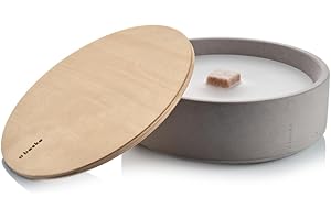 ‎BETONFEUER Betonfeuer® Suma - Das Original | Das Feuer, das für Immer brennt | Kerzenfresser mit Dauerdocht | Wachsfresser aus Beton | Handarbeit 'Made in Germany' | (Größe L (ø19cm))