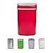 Produktbild Sensor Mülleimer Stahl Automatik Abfalleimer Push Kücheneimer 48 Litre (48 Liter, Rot)