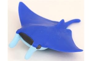 Gomme en forme de raie manta bleue par Iwako