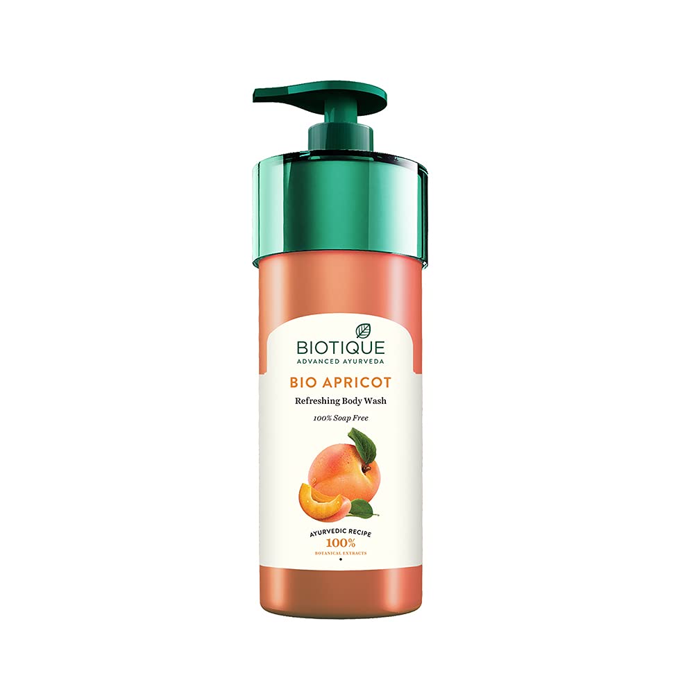 Biotique Apricot Refreshing Body Wash | Keeps Skin Fresh and Clean | Brightens Skin and Reducing Dark Spots | 100% Botanical 