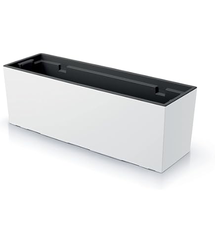 Prosperplast Moderne Carf-stripe Plantenpot/bloempot Kunststof Dia 15 Cmhoogte 13 Cm Parel Wit Voor Binnenbuiten