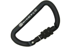 Kong. Mini D Screw. Moschettone Portachiavi in Alluminio con Ghiera a Vite. Ultra Leggero e Resistente. Ideale per Portachiavi e Accessori. Made in Italy. 1 Pezzo. Peso 32g. Nero