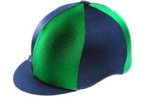 CAPZ Two-Tone Cap Horse Riding Hat Cover Lycra Navy/Emerald