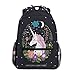 Produktbild Rucksack mit Einhorn-Motiv, wasserdicht, für die Schule, Gymrucksack, Blumen, Mond, Haus, Laptop-Tasche, Outdoor-Reisetasche für Kinder, Jungen, Mädchen, Damen, Herren