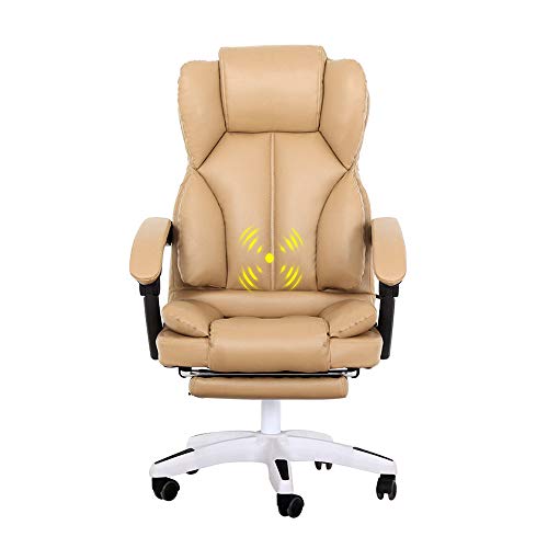 CXJC Sillas Jefe Alta Oficina Ejecutiva Volver Ordenador De Escritorio Silla Ergonómica De Piel Multifuncional De Gama Alta Silla De Masaje C