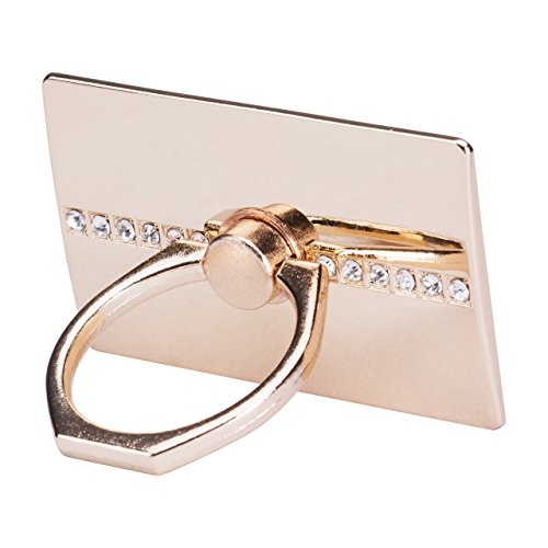 Universalstandplatz -Metallring -Halter, Washable & Reusable Ring Grip Bunker Ring Stent, Anti-Tropfen 360 Grad-drehender beweglicher Ring Grip Ständer für iPhone 5s 6 Plus SE Samsung Galaxy S7 Edge-S6 Kante Hinweis 5 und andere Handys (Gold)