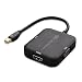 Produktbild Cable Matters® Mini Displayport (Thunderbolt™ Port kompatibel) auf HDMI / DVI / VGA Mann zum weiblichen 3-in-1 Adapter in Schwarz - Unterstützung 4K-Auflösung über HDMI