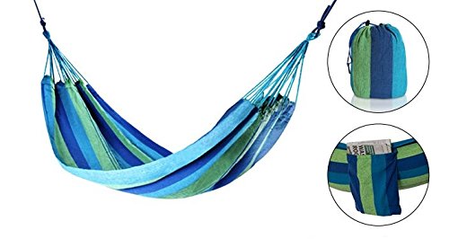 Preisvergleich Produktbild Hängematte 200 x 80cm, blau / grün gestreift