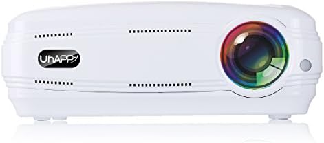 Video Projector,Greatic U58 LED 1080P Mini Projector for Home Cinema Theater and Office HD with AV/VGA/USB/ATV/HDMI Input … (white)