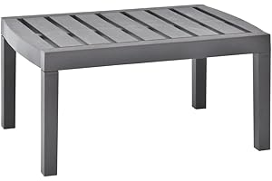 vidaXL Table de Jardin Table Basse de Terrasse Table d'Appoint de Patio Table d'Extérieur Table de Camping Moka 78x55x38 cm Plastique