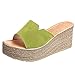 Produktbild UOWEG Keile Sandalen Für Damen Peep Toe atmungsaktive Wildleder Strand Sandalen Rom Slip-On Casual Keile Schuhe
