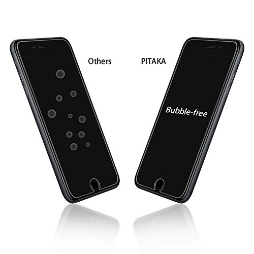 PITAKA Glas Schutzfolie für Apple iPhone 7 Plus(5,5 Zoll), 9H Hardness Tempered Glass,Ultradünn Ultra-Klar Anti-Kratz-Screen Protector - 7
