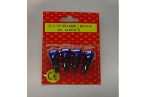 FDL Pack of 4 Blue Berry Spare Bulbs for 50 Light Set 5v 0.7w (S6)