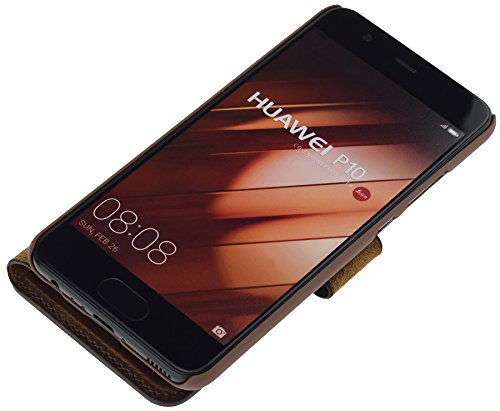 Huawei P10 | Suncase Book-Style (Slim-Fit) Ledertasche Leder Tasche Handytasche SchutzhÃ¼lle Case HÃ¼lle (mit Standfunktion und Kartenfach) antik coffee