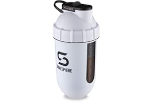 ShakeSphere Tumbler View: Protein Shaker Bottle with Side Window, 24oz ● Capsule Shape Mixing ● Easy Clean Up ● No Blending Ball Needed ● BPA Free ● Mix & Drink Shakes, Smoothies, More (Matte White)