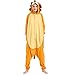 Produktbild LPATTERN Erwachsene Damen/Herren Cartoon Kostüm- Jumpsuit Overall Schlafanzug Pyjamas Einteiler, Orange und Gelb Löwe, M für Körpergröße 158-168CM