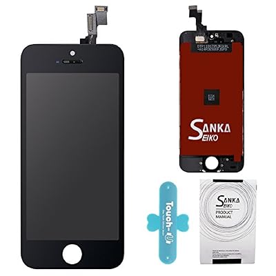 SANKA Ecran LCD Vitre Tactile de Remplacement Retina Display Complet avec Outils de Réparation pour iPhone 5S-Noir
