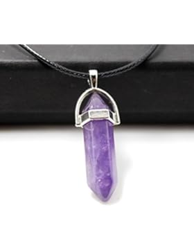 ILOVEDIY Chakra-Anhänger Halskette Edelstein Herz Healing Reiki Hexagon Säulen Anhänger Pandent